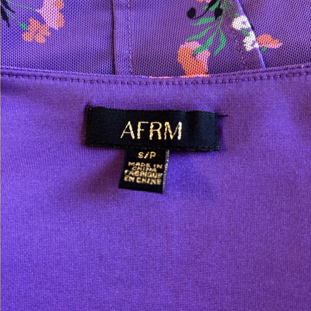 NWOT AFRM Purple Floral Cropped Top